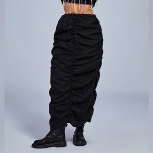 Black cargo skirt